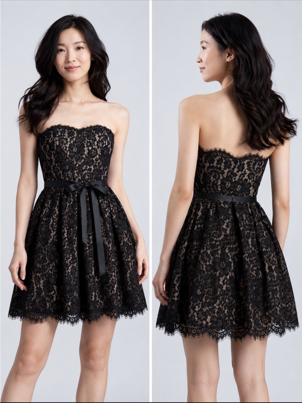 🎉5 for $45🎉 NWT Robert Rodriguez lace dress Strapless black lace size 12